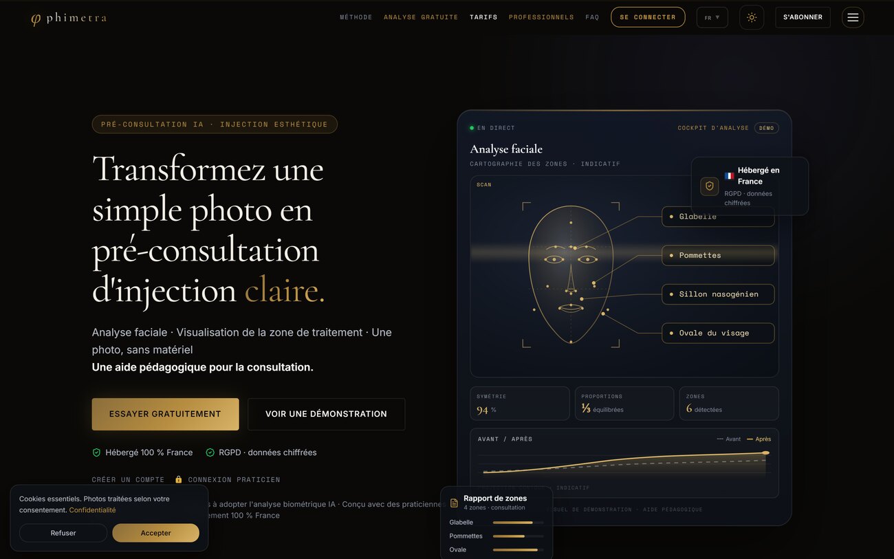 Phimetra · analyse faciale et pré-consultation esthétique