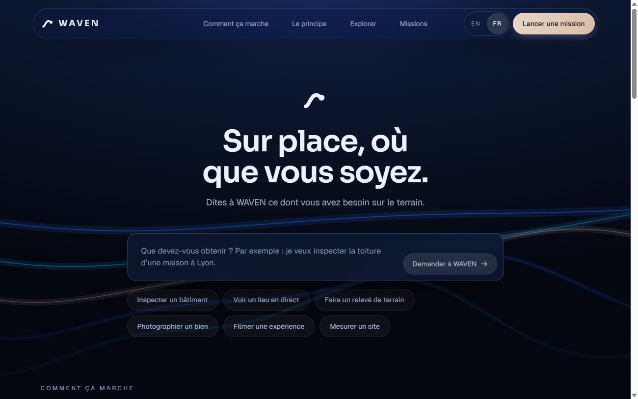 Capture réelle de WAVEN : obtenir ce qu'on veut d'un lieu réel, au meilleur coût